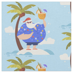tropischer Strand Sommer Weihnachten Urlaub Santa Stoff