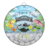 Tropischer Strand, Sommerferien | PERSONALISIERT Dartscheibe (vorne)