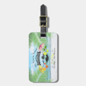 Tropischer Strand, Sommerferien | PERSONALISIERT Gepäckanhänger (Vorderseite vertikal)