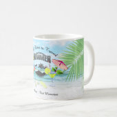 Tropischer Strand, Sommerferien | PERSONALISIERT Kaffeetasse (VorderseiteRechts)