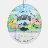 Tropischer Strand, Sommerferien | PERSONALISIERT Keramikornament (Links)