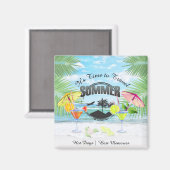 Tropischer Strand, Sommerferien | PERSONALISIERT Magnet (Vorderseite/Rückseite)