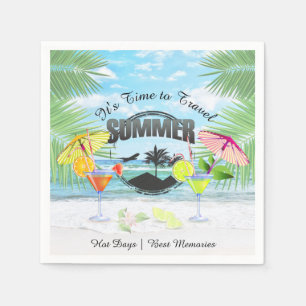 Tropischer Strand, Sommerferien PERSONALISIERT Serviette