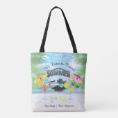 Tropischer Strand, Sommerferien | PERSONALISIERT Tasche (Rückseite)