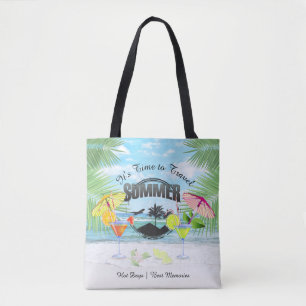 Tropischer Strand, Sommerurlaub  Personalisiert Tasche