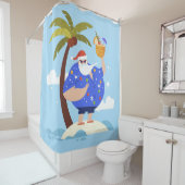 Tropischer Strand Sommerurlaub Weihnachten santa Duschvorhang (Beispiel)