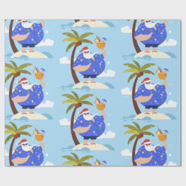 Tropischer Strand Sommerurlaub Weihnachten santa Geschenkpapier