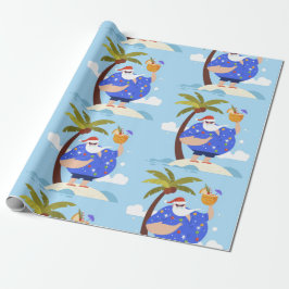 Tropischer Strand Sommerurlaub Weihnachten santa Geschenkpapier