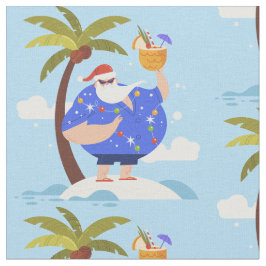 Tropischer Strand Sommerurlaub Weihnachten santa Stoff