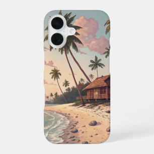 Tropischer Strand-Sonnenuntergang-Handyhülle – Pal iPhone 16 Hülle