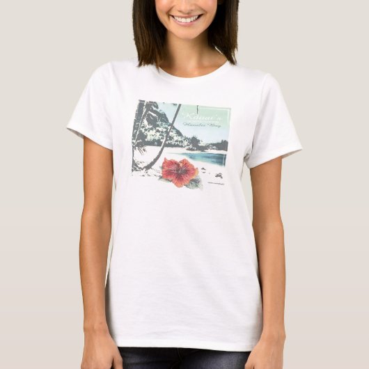 Tropischer Strand T-Shirt (Vorderseite)