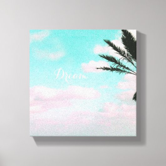 Tropischer Strand, Traum, Blick aufs Meer, Palm, s Leinwanddruck (Vorderseite)