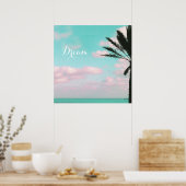 Tropischer Strand, Traum, Blick aufs Meer, Wolken, Poster (Küche)