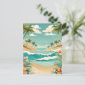 Tropischer Strand und Meereslandschaft Postkarte (Stehend Vorderseite)