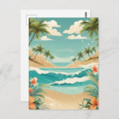 Tropischer Strand und Meereslandschaft Postkarte (Vorne/Hinten)