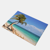 Tropischer Strand und Palmen Fußmatte (Schrägansicht)