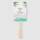 Tropischer Strand und Palmen Hochzeitsprogramm-Fäc Fächer (Vorderseite)
