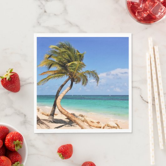 Tropischer Strand und Palmen Serviette (Beispiel)