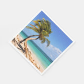 Tropischer Strand und Palmen Serviette (Ecke)