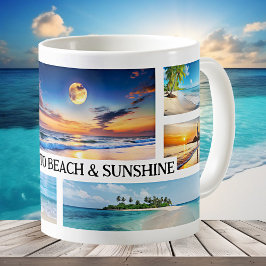 Tropischer Strand und Sonnenstrahlen Kaffeetasse