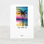 Tropischer Strand und Sonnenuntergang Karte (Rückseite)