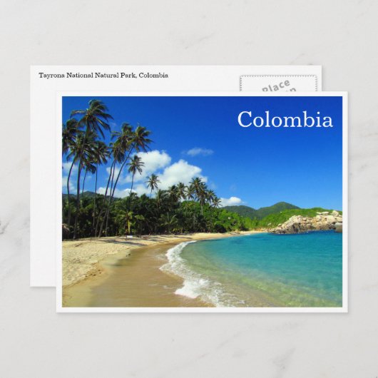 Tropischer Strand von Tayrona Postkarte (Vorne/Hinten)