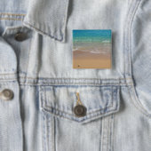 Tropischer Strand - Waikiki, Oahu, Hawaii Button (Beispiel)