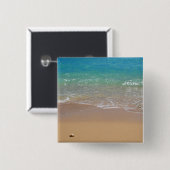 Tropischer Strand - Waikiki, Oahu, Hawaii Button (Vorne & Hinten)