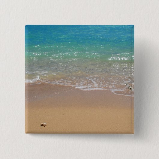 Tropischer Strand - Waikiki, Oahu, Hawaii Button (Vorderseite)