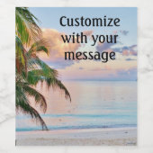 Tropischer Strand Weinetikett (Einzelnes Label)