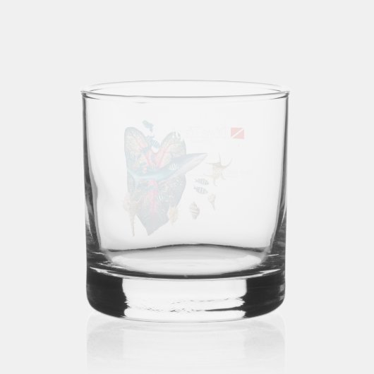 Tropischer Strand Whiskyglas (Rückseite)