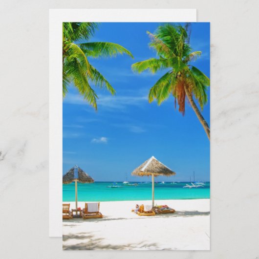 TROPISCHER STRAND, WÜNSCHEN SIE HIER KUSTOM POSTCA BRIEFPAPIER (Vorne/Hinten)