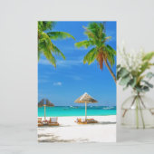 TROPISCHER STRAND, WÜNSCHEN SIE HIER KUSTOM POSTCA BRIEFPAPIER (Stehend Vorderseite)