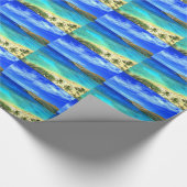 TROPISCHER STRAND, WÜNSCHEN SIE HIER KUSTOM POSTCA GESCHENKPAPIER (Ecke)