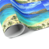 TROPISCHER STRAND, WÜNSCHEN SIE HIER KUSTOM POSTCA GESCHENKPAPIER (Rolleneckpunkt)
