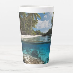 Tropischer Strandbecher - Geteilte Ansicht Ozean-T Milchtasse