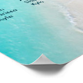 Tropischer Strandhochzeits-Monogramm-Sitzplan Poster (Ecke)