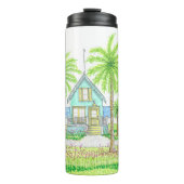 Tropischer Strandhütte-Thermalbecher Thermosbecher (Vorderseite)