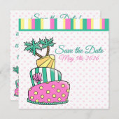 Tropischer Strandkuchen Save The Date (Vorne/Hinten)