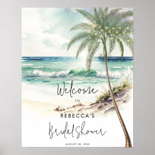 tropischer Strandpalmen-Junggesellinnenabschied-Po Poster