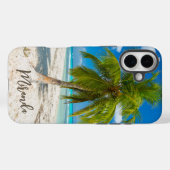 Tropischer Strandpalmenbaum Personalisiert Case-Mate iPhone Hülle (Rückseite (Horizontal))