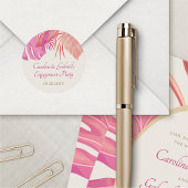 Tropischer Strandrosa Runder Aufkleber