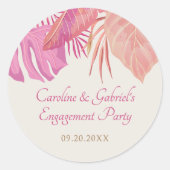 Tropischer Strandrosa Runder Aufkleber (Vorderseite)