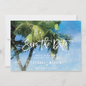 tropischer Strandsommer Save the Date wedding Dankeskarte (Vorderseite)