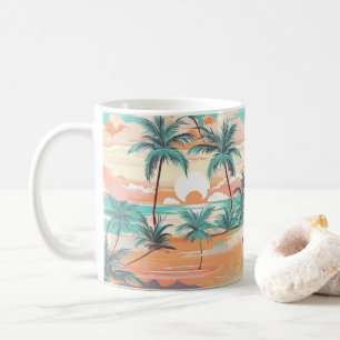 Tropischer Strandsonnenuntergang Kaffeetasse