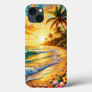 Tropischer Strandsonnenuntergang mit Palmen Case-Mate iPhone Hülle