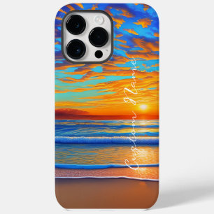 Tropischer Strandsonnenuntergang über klarem Ozean iPhone 14 Pro Max Hülle