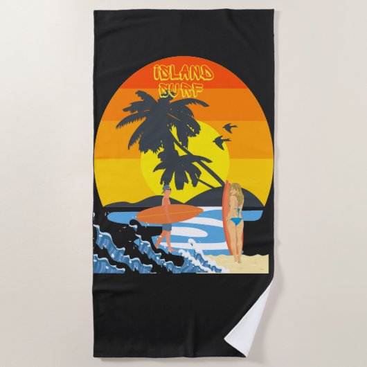 Tropischer Strandspaß Strandtuch (Vorderseite)