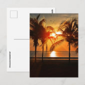 TROPISCHER STRANDSTRAND SONNENPLATTEN POSTKARTE (Vorne/Hinten)