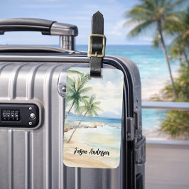 Tropischer Strandurlaub am Ozean Gepäckanhänger